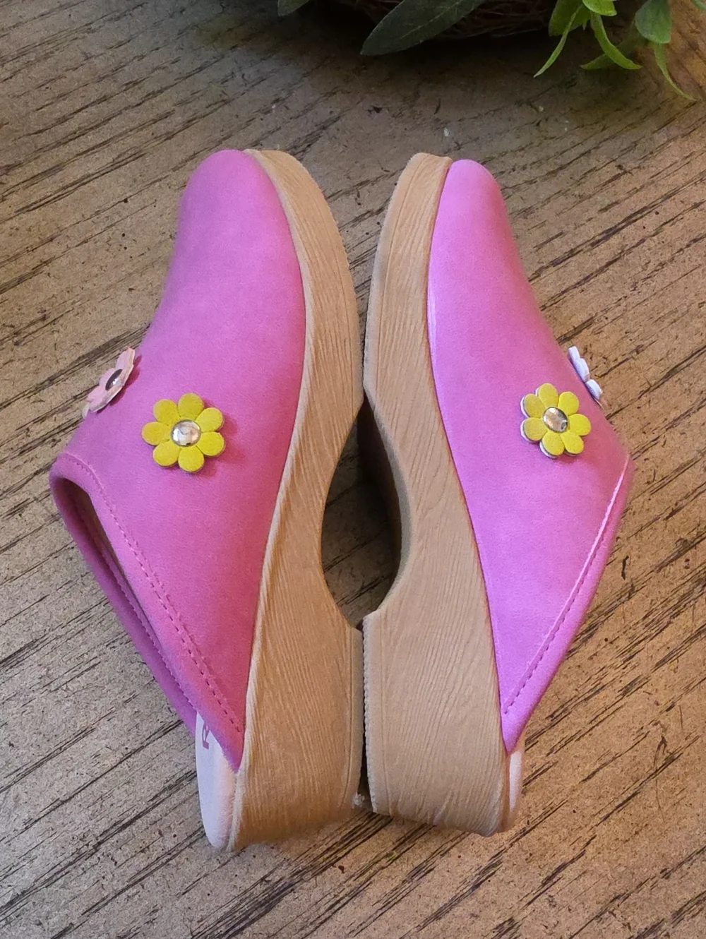 Rachel Pink Flower Slip-On Clogs for Kids Size 13 NWOT